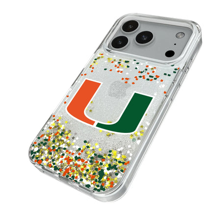 University of Miami Hurricanes Confetti Glitter Phone Case for Apple iPhone