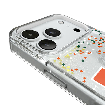 University of Miami Hurricanes Confetti Glitter Phone Case for Apple iPhone