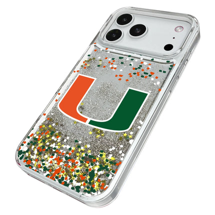 University of Miami Hurricanes Confetti Glitter Phone Case for Apple iPhone