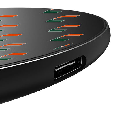 University of Miami Hurricanes Fashion Pattern 15-Watt Wireless Charger