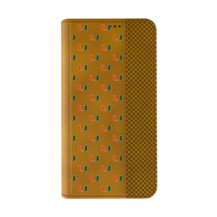 University of Miami Hurricanes Fashion Pattern Folio Phone Case for Apple iPhone