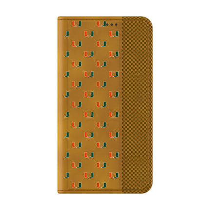 University of Miami Hurricanes Fashion Pattern Folio Phone Case for Samsung Galaxy