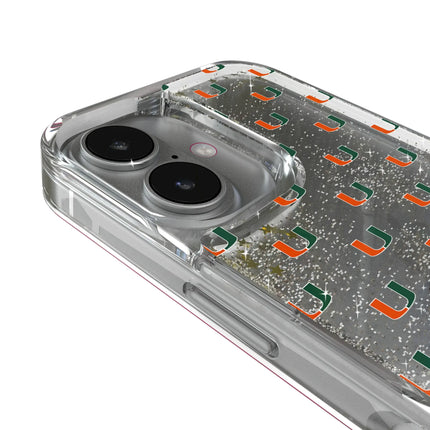 University of Miami Hurricanes Fashion Pattern Glitter Phone Case for Apple iPhone