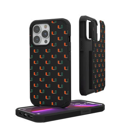 University of Miami Hurricanes Fashion Pattern Rugged Phone Case for Apple iPhone