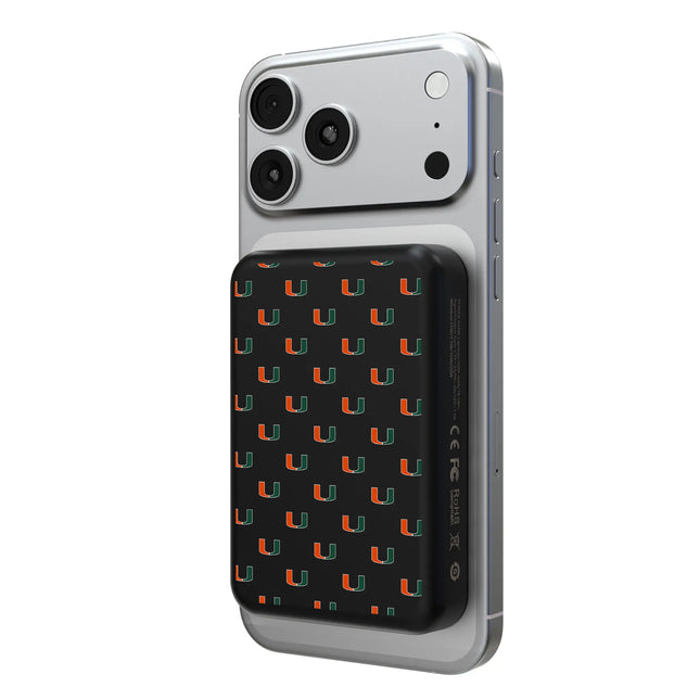 University of Miami Hurricanes Fashion Pattern Wireless Mag Power Bank