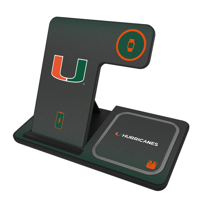 University of Miami Hurricanes Linen 3 in 1 Charging Station