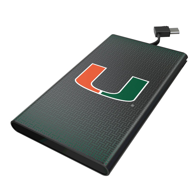 University of Miami Hurricanes Linen 5000mAh Flat Powerbank