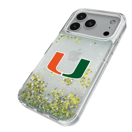 University of Miami Hurricanes Linen Glitter Phone Case for Apple iPhone