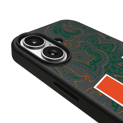 University of Miami Hurricanes Paisley MagSafe Compatible Phone Case for Apple iPhone