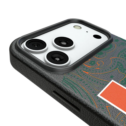 University of Miami Hurricanes Paisley MagSafe Compatible Phone Case for Apple iPhone
