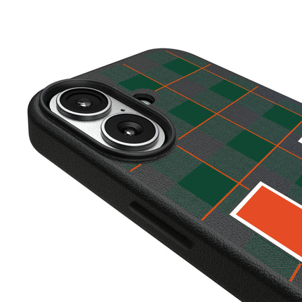 University of Miami Hurricanes Plaid MagSafe Compatible Phone Case for Apple iPhone