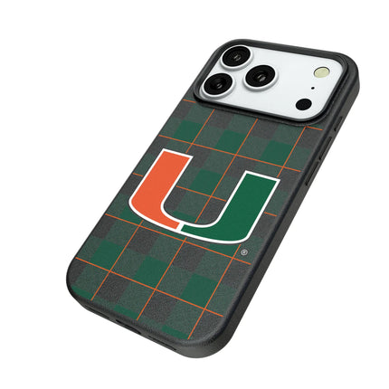 University of Miami Hurricanes Plaid MagSafe Compatible Phone Case for Apple iPhone