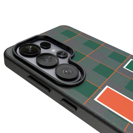 University of Miami Hurricanes Plaid MagSafe Compatible Phone Case for Samsung Galaxy