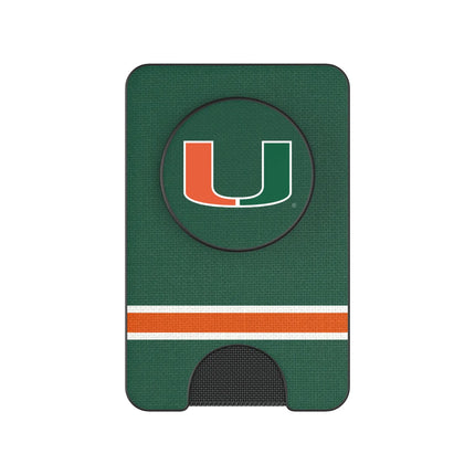 University of Miami Hurricanes Stripe PopSockets MagSafe-Compatible PopWallet+