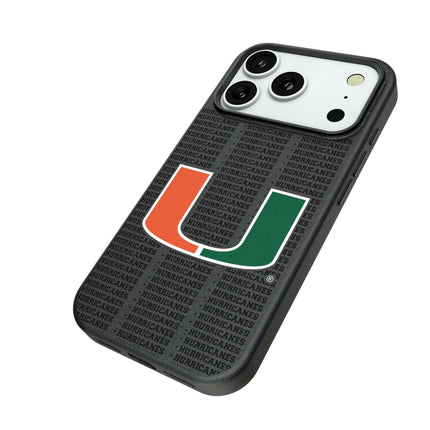 University of Miami Hurricanes Text Backdrop MagSafe Compatible Phone Case for Apple iPhone