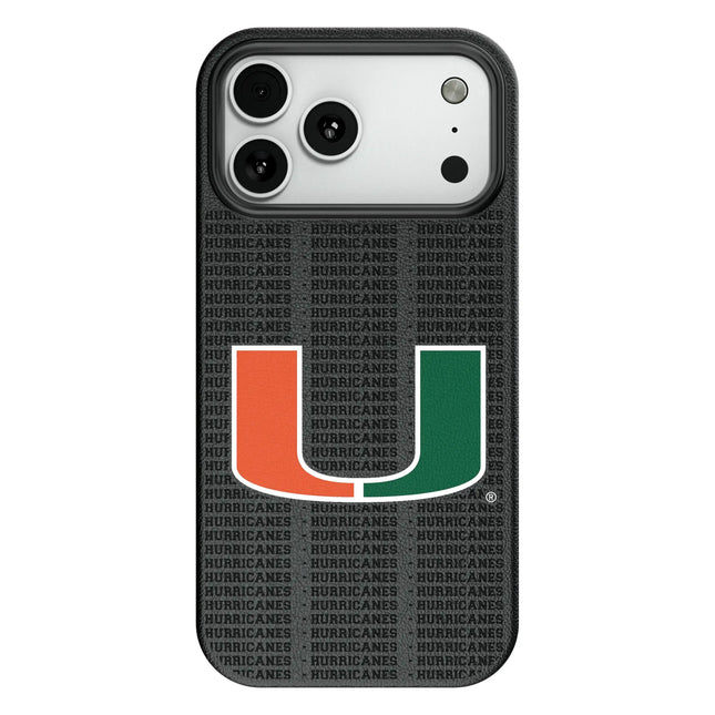 University of Miami Hurricanes Text Backdrop MagSafe Compatible Phone Case for Apple iPhone