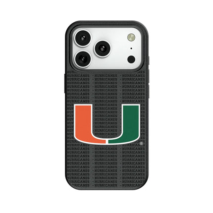 University of Miami Hurricanes Text Backdrop MagSafe Compatible Phone Case for Apple iPhone