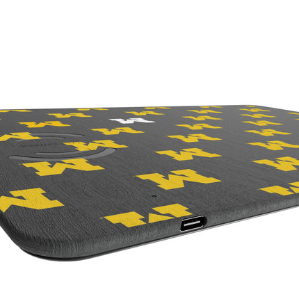 University of Michigan Wolverines Fashion Pattern 15-Watt Wireless Charger and Mouse Pad