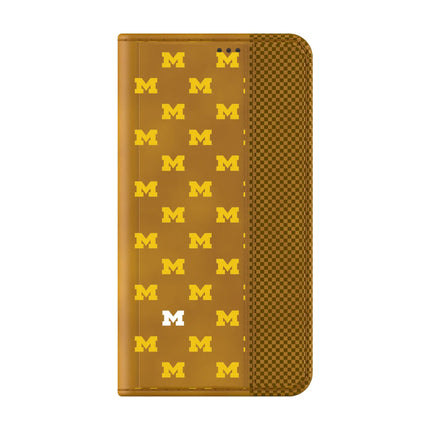 University of Michigan Wolverines Fashion Pattern Folio Phone Case for Samsung Galaxy