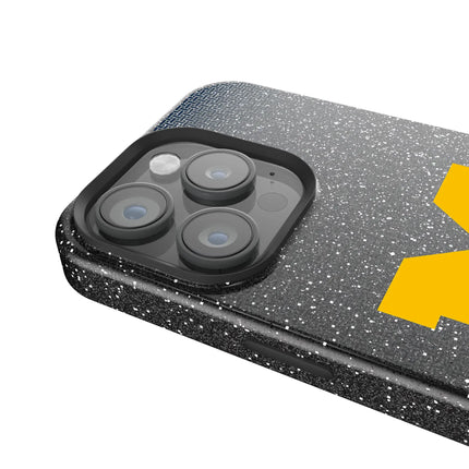 University of Michigan Wolverines Linen Black Bling Phone Case for Apple iPhone