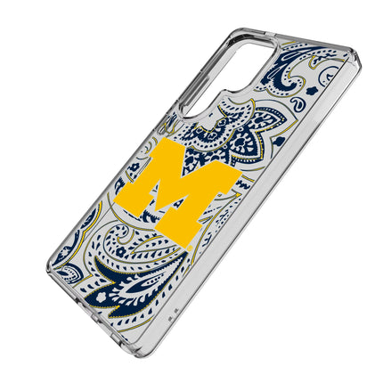 University of Michigan Wolverines Paisley Clear Phone Case for Samsung Galaxy