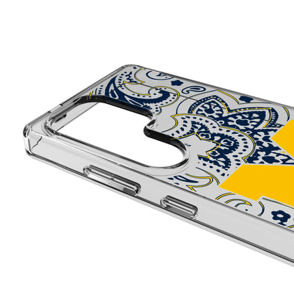 University of Michigan Wolverines Paisley Clear Phone Case for Samsung Galaxy