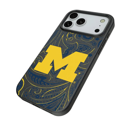 University of Michigan Wolverines Paisley MagSafe Compatible Phone Case for Apple iPhone
