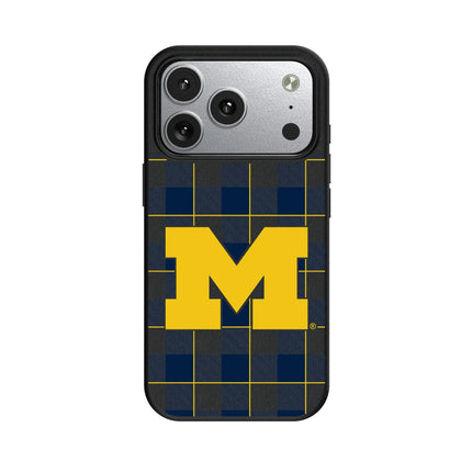 University of Michigan Wolverines Plaid MagSafe Compatible Phone Case for Apple iPhone