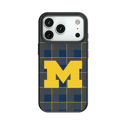 University of Michigan Wolverines Plaid MagSafe Compatible Phone Case for Apple iPhone