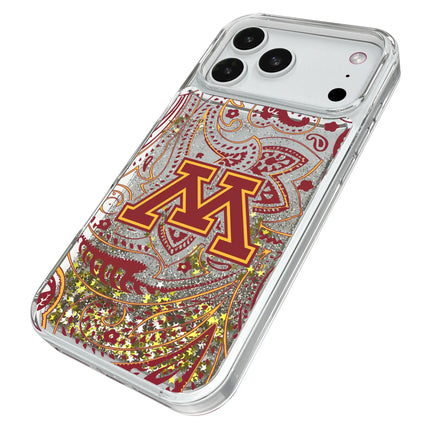 University of Minnesota Golden Gophers Paisley Glitter Phone Case for Apple iPhone