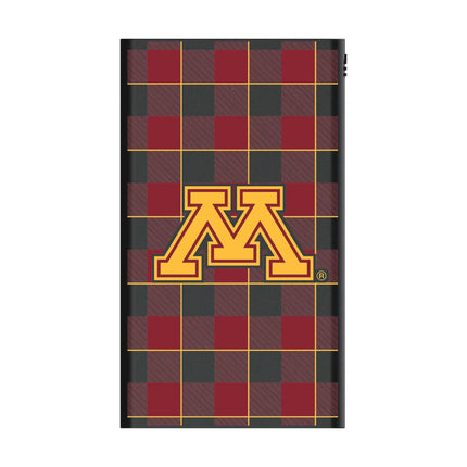 University of Minnesota Golden Gophers Plaid 5000mAh Flat Powerbank