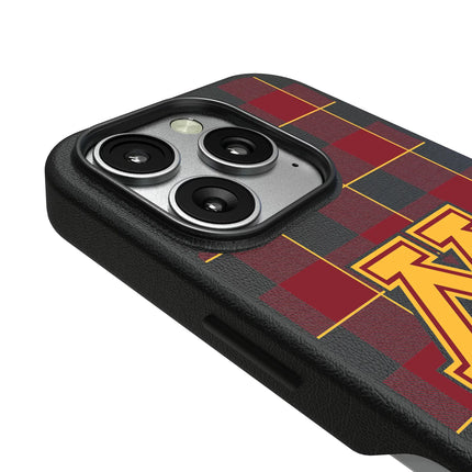 University of Minnesota Golden Gophers Plaid MagSafe Compatible Phone Case for Apple iPhone
