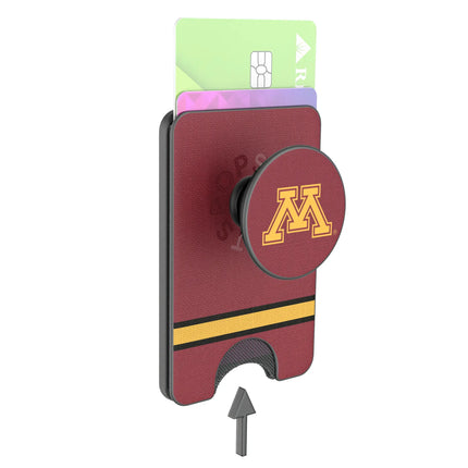 University of Minnesota Golden Gophers Stripe PopSockets MagSafe-Compatible PopWallet+