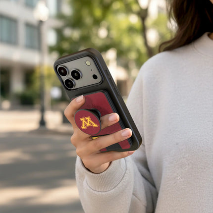 University of Minnesota Golden Gophers Stripe PopSockets MagSafe-Compatible PopWallet+