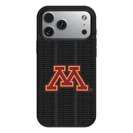 University of Minnesota Golden Gophers Text Backdrop MagSafe Compatible Phone Case for Apple iPhone