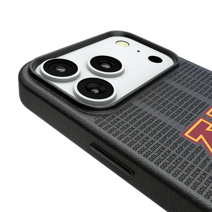 University of Minnesota Golden Gophers Text Backdrop MagSafe Compatible Phone Case for Apple iPhone