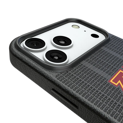 University of Minnesota Golden Gophers Text Backdrop MagSafe Compatible Phone Case for Apple iPhone