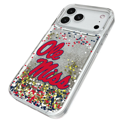 University of Mississippi Rebels Confetti Glitter Phone Case for Apple iPhone