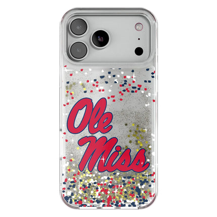 University of Mississippi Rebels Confetti Glitter Phone Case for Apple iPhone