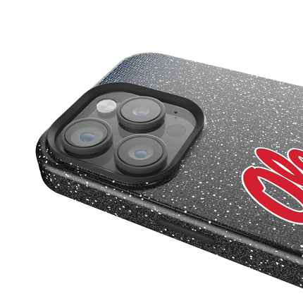 University of Mississippi Rebels Linen Black Bling Phone Case for Apple iPhone