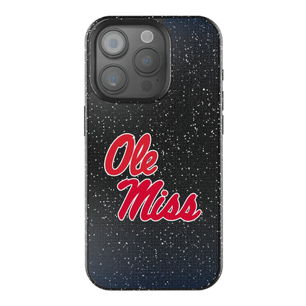 University of Mississippi Rebels Linen Black Bling Phone Case for Apple iPhone
