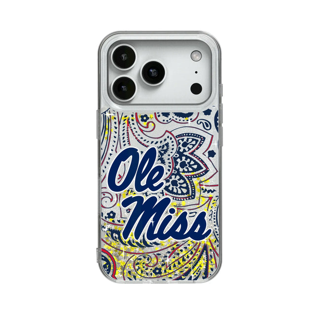 University of Mississippi Rebels Paisley Glitter Phone Case for Apple iPhone