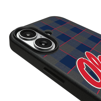 University of Mississippi Rebels Plaid MagSafe Compatible Phone Case for Apple iPhone