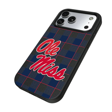 University of Mississippi Rebels Plaid MagSafe Compatible Phone Case for Apple iPhone