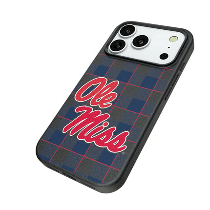 University of Mississippi Rebels Plaid MagSafe Compatible Phone Case for Apple iPhone