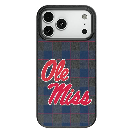 University of Mississippi Rebels Plaid MagSafe Compatible Phone Case for Apple iPhone