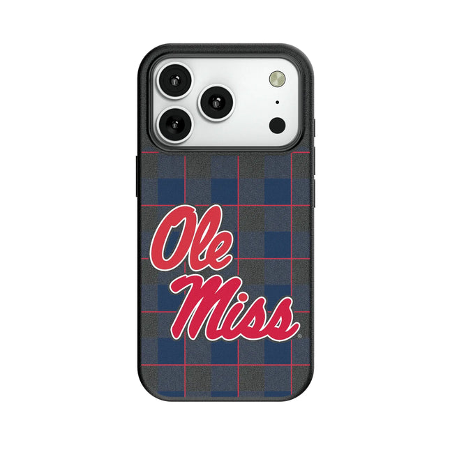 University of Mississippi Rebels Plaid MagSafe Compatible Phone Case for Apple iPhone