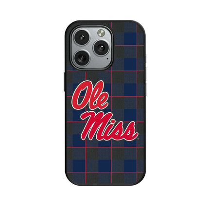 University of Mississippi Rebels Plaid MagSafe Compatible Phone Case for Apple iPhone