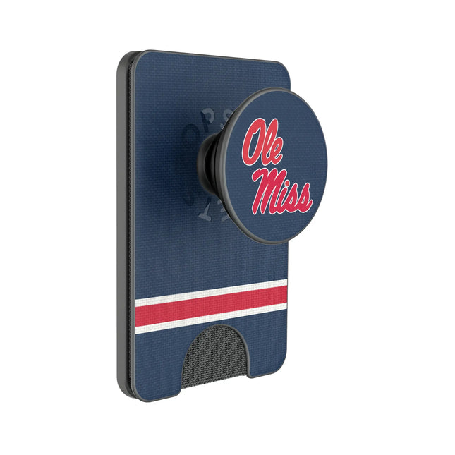University of Mississippi Rebels Stripe PopSockets MagSafe-Compatible PopWallet+