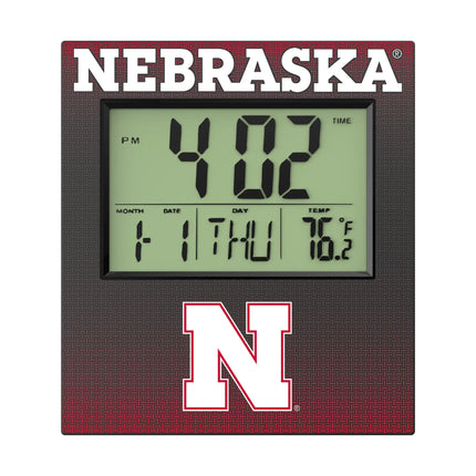 University of Nebraska Huskers Block N Linen Wall Clock